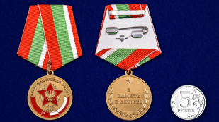 Медаль "Северная группа войск" в футляре из бархатистого флока - сравнительный вид