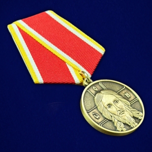 Медаль участнику боевых действий "Хоругвь" в наградном футляре из бархата