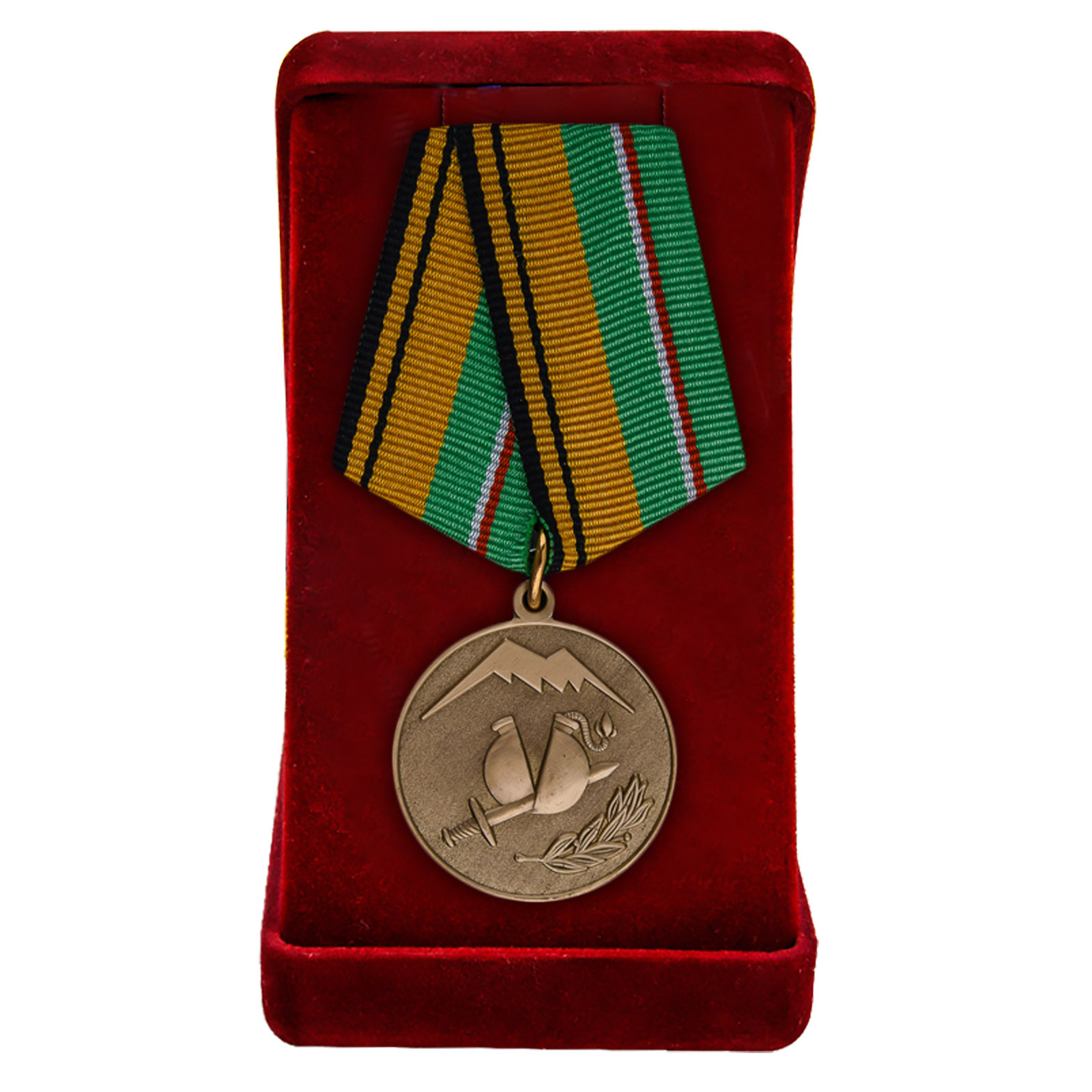 Купить медаль Участнику разминирования в Чеченской Республике и Республике Ингушетия МО России с доставкой