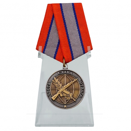 Медаль Ветеран боевых действий на подставке