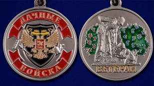 Медаль Ветерану Дачных войск - аверс и реверс 