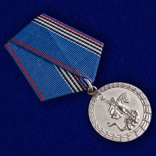 Медаль "Ветерану МВД России" в нарядном футляре из флока - общий вид