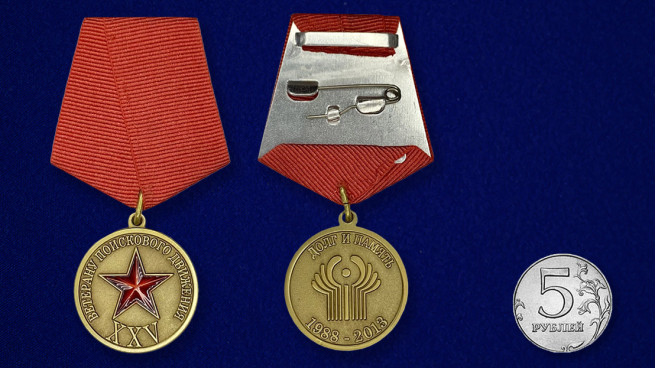 Медаль ветерану поискового движения - сравнительный размер