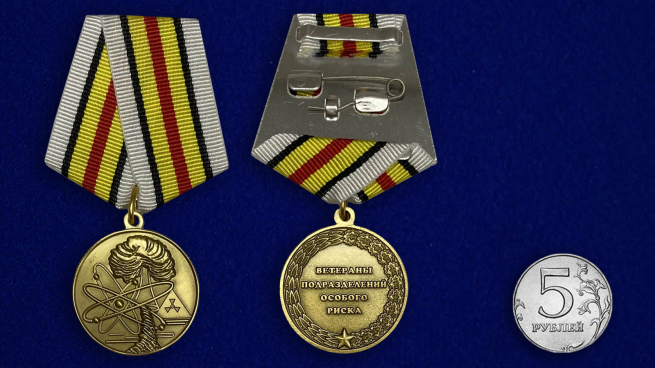 Медаль Ветераны подразделений особого риска - сравнительный размер