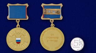 Медаль ФСО РФ За отличие в труде в бархатном футляре - Сравнительный вид