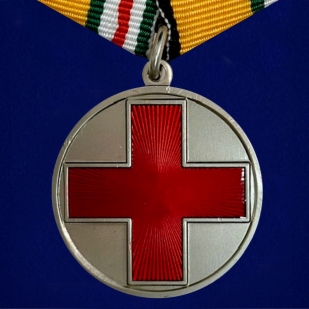 Медаль За помощь в бою МО РФ на подставке