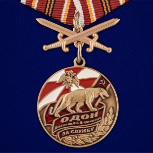 Медаль За службу в ОДОН с мечами  на подставке - общий вид