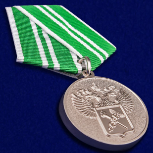 Медаль "За службу в таможенных органах" 2 степени - вид под углом
