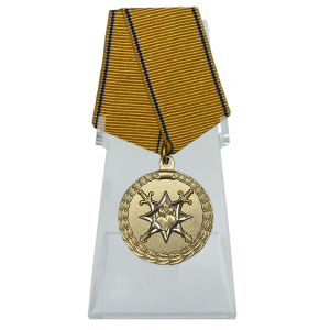 Медаль "За смелость во имя спасения" МВД России на подставке