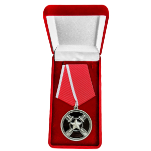 Медаль "За содействие" ЧВК Вагнер (Муляж) в бархатистом футляре