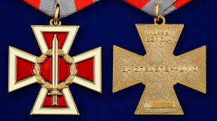 Медаль "За спецоперацию" в презентабельном футляре бордового цвета - аверс и реверс