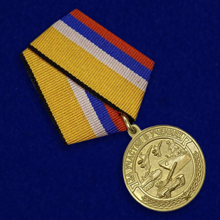 Латунная медаль МО РФ За участие в учениях - общий вид