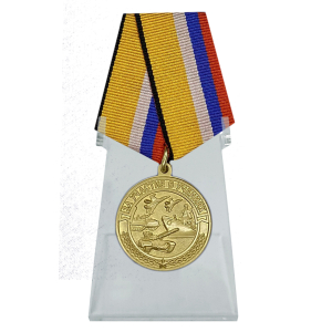 Медаль "За участие в учениях" на подставке