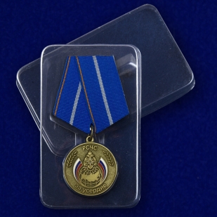 Медаль "За усердие" МЧС России в футляре