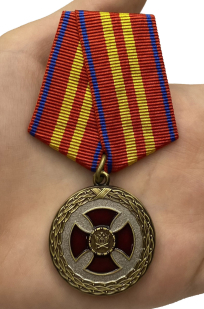 Медаль За усердие 2 степени Минюст России - вид на ладони