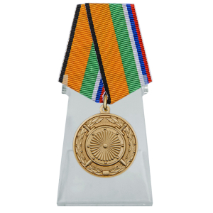 Медаль "За вклад в укрепление обороны Российской Федерации" на подставке