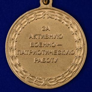 Медаль «За активную военно-патриотическую работу» в футляре с удостоверением.