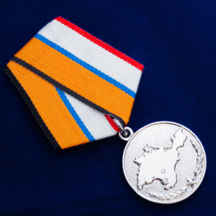 Медаль За возвращение Крыма в футляре с удостоверением - общий вид