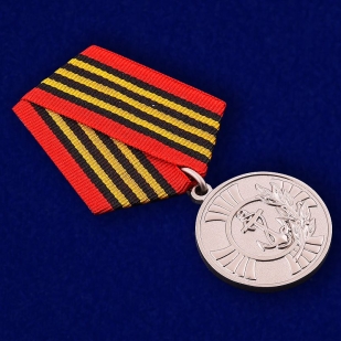 Медаль "За заслуги" Морская пехота в футляре из флока с прозрачной крышкой - общий вид
