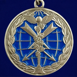 Медаль "За заслуги в информационном обеспечении" МО РФ в бархатистом футляре