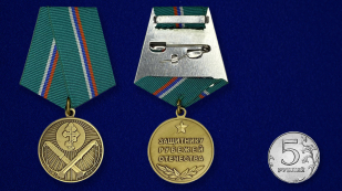 Медаль Защитнику рубежей Отечества  - сравнительный размер