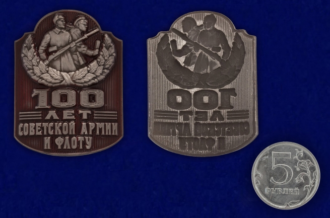 Заказать металлический шильд "100 лет Советской Армии и Флоту"