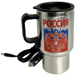 Металлический термостакан в машину "Россия"