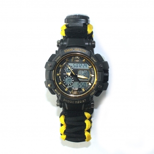 Многофункциональные водонепроницаемые часы выживания EMAK с паракордовым браслетом