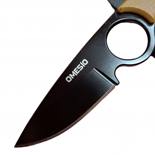 Многофункциональный нож скрытого ношения Omesio (черное лезвие, рукоять G10 песок)