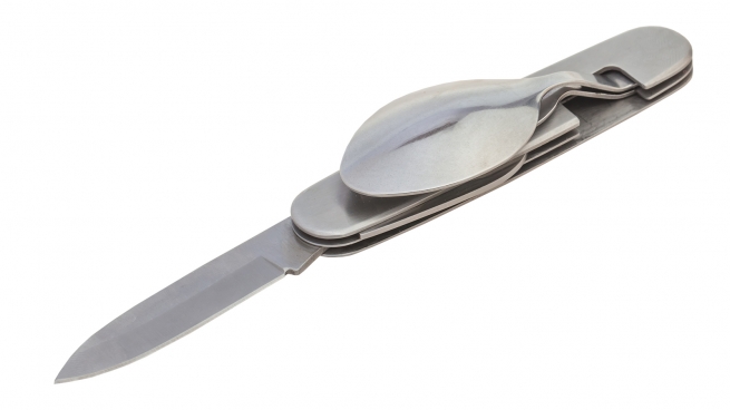 Многофункциональный походный нож (нож, ложка, вилка, открывалка)