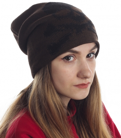 Модная женская шапка с оригинальным черепом. Холодно не будет!