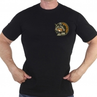 Мужская черная футболка с термотрансфером "Доброволец