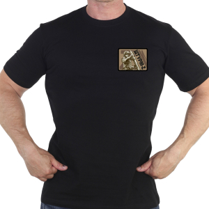 Мужская черная футболка с термотрансфером "Штурм-Z"