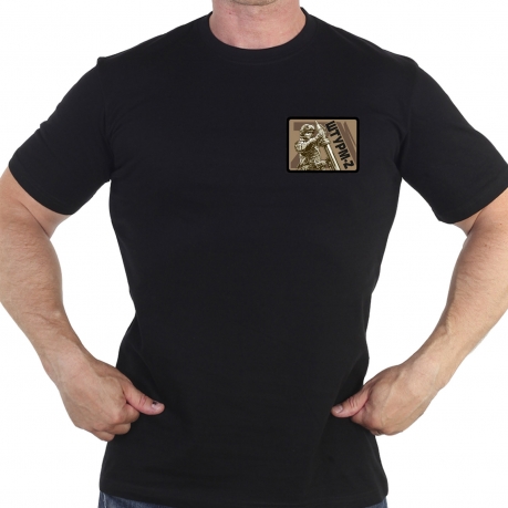 Мужская черная футболка с термотрансфером "Штурм-Z"