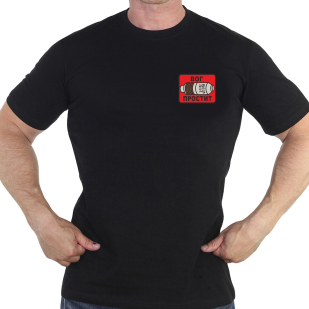 Мужская черная футболка с термотрансфером "ВОГ простит"