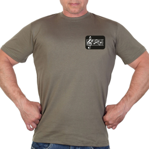 Мужская футболка хаки-олива с термотрансфером Z "Музыканты"