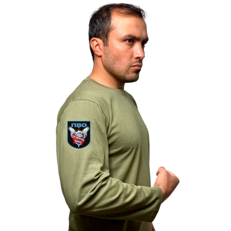 Мужская футболка с длинным рукавом с термоаппликацией ПВО