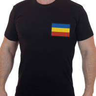 Мужская футболка с вышитым Казачьим флагом