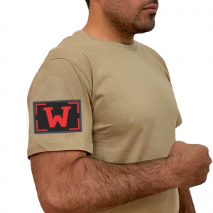 Мужская хлопковая футболка с термотрансфером "W"
