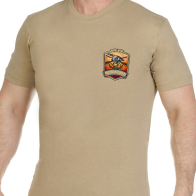 Мужская хлопковая футболка с вышитым шевроном Русская Охота