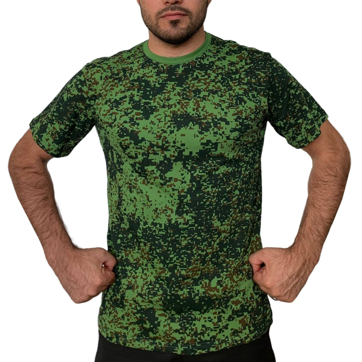 Мужская камуфляжная футболка "Зелёная цифра" 