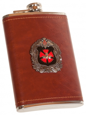 Мужская оригинальная фляга с эмблемой ГУ ГШ ВС РФ - заказать в Военпро