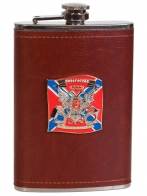 Мужская оригинальная фляга с металлической накладкой Новороссия