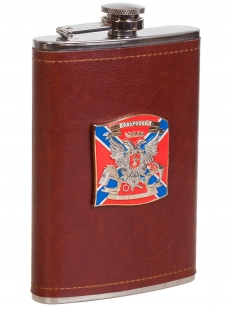 Мужская оригинальная фляга с металлической накладкой Новороссия - купить с доставкой