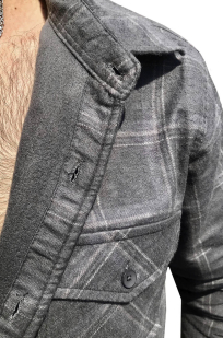 Мужская утепленная рубашка с вышитым шевроном МЧПВ СССР - заказать с доставкой