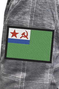 Мужская утепленная рубашка с вышитым шевроном МЧПВ СССР - заказать в розницу