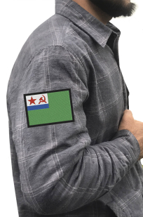 Мужская утепленная рубашка с вышитым шевроном МЧПВ СССР - заказать в Военпро