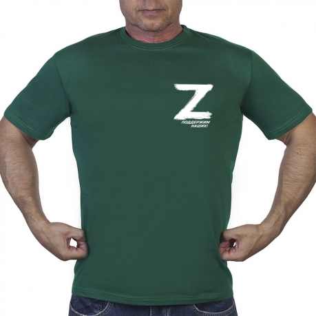 Мужская зеленая футболка с термопринтом «Z»