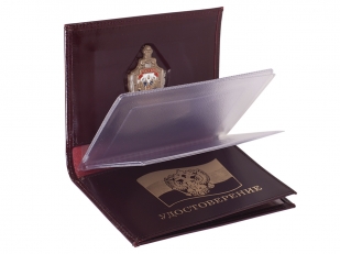 Мужское кожаное портмоне с жетоном МВД от Военпро