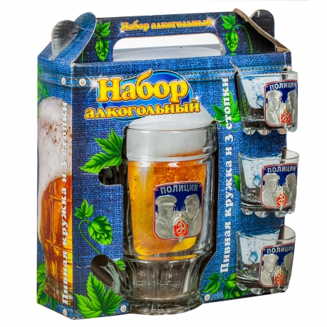  Набор-подарок «Полиция» кружка для пива + стопки для водки